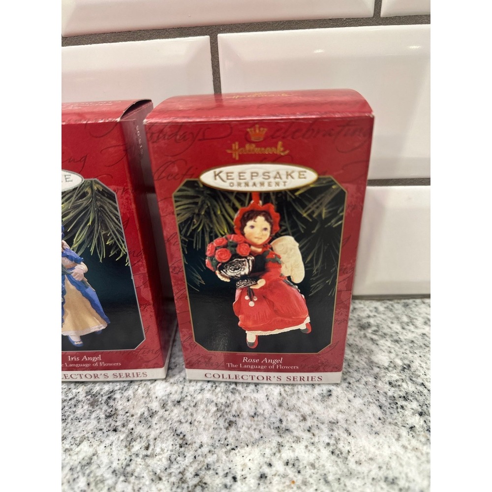 Hallmark Language of Flowers Angel Ornaments Multicolor Floral Set of 4 - Picture 6 of 10